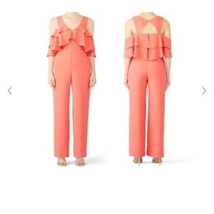 Trina Turk Josephine Coral Ruffle Trouser Jumpsuit